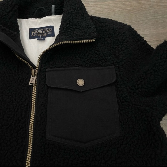 Pendleton Men's River Rock Sherpa Fleece Jacket Black Size Small - Picture 13 of 15